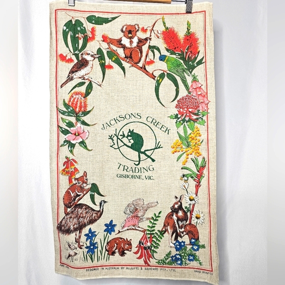 Hand-painted Linen Vintage Tapestry - Picture 1 of 3